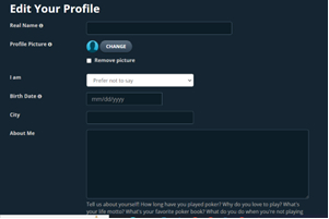 Replay Poker Edit Your Profile Menu