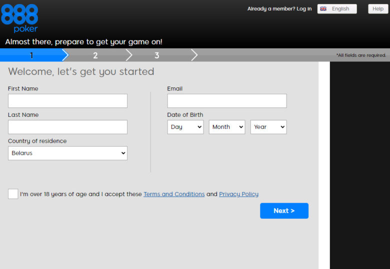 Simple steps to help you sign up on the 888poker platform
