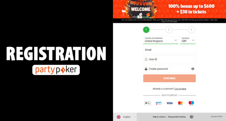 Simple steps to help you sign up for PartyPoker