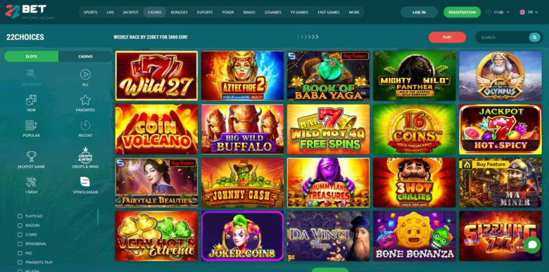 22Bet Casino slots