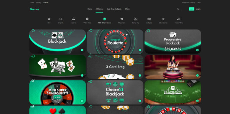 Bet365 table games