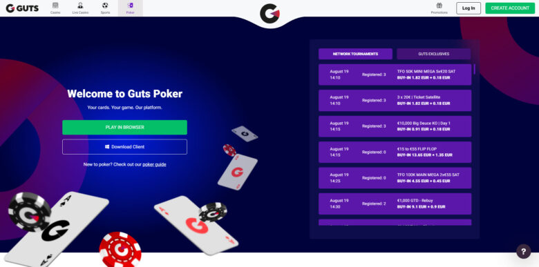 Guts Poker official website