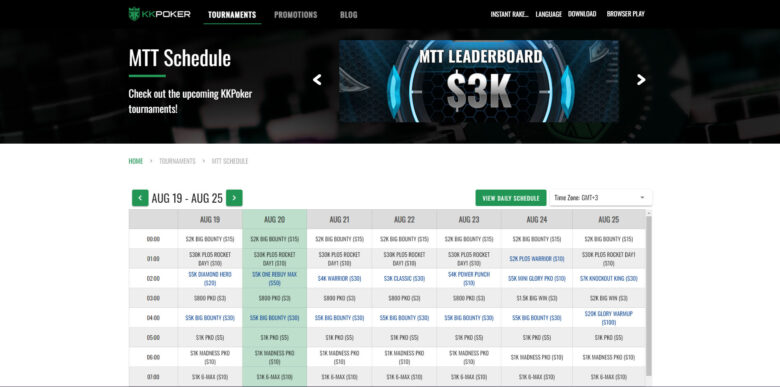 KKPoker tournaments