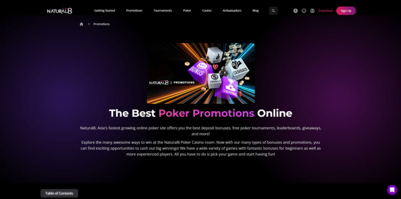 Natural8 Poker promotions