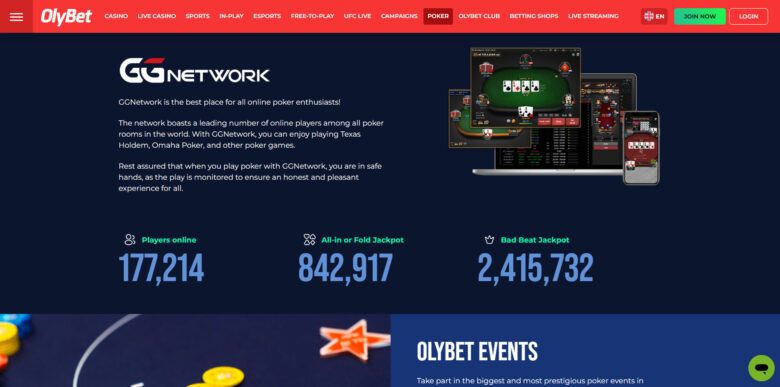 Olybet poker network