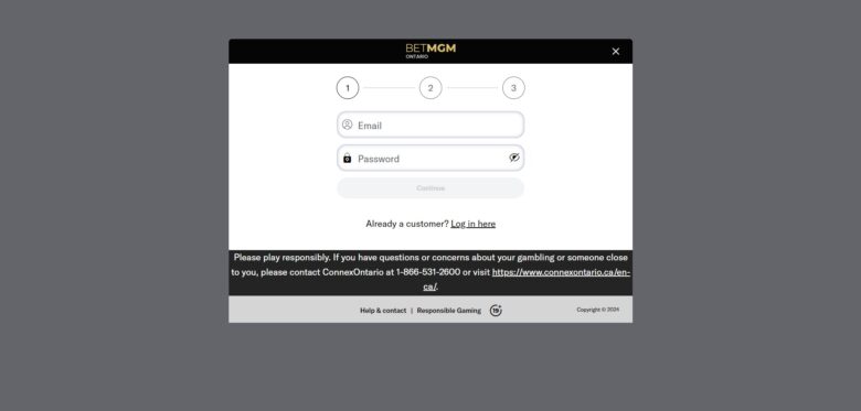 BetMGM Ontario registration