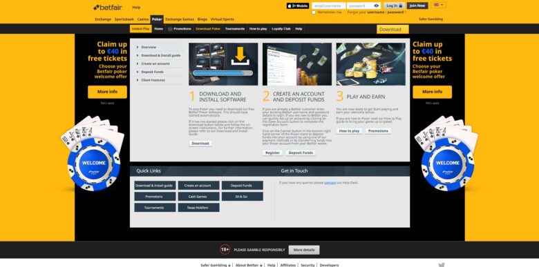 Betfair Poker software