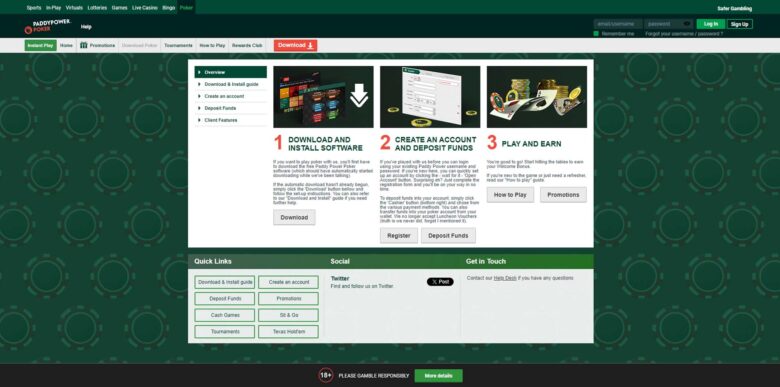 Paddy Power Poker software