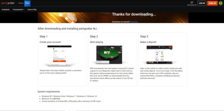 PartyPoker New Jersey software