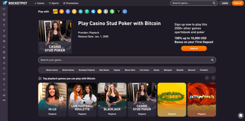 Rocketpot Poker official website