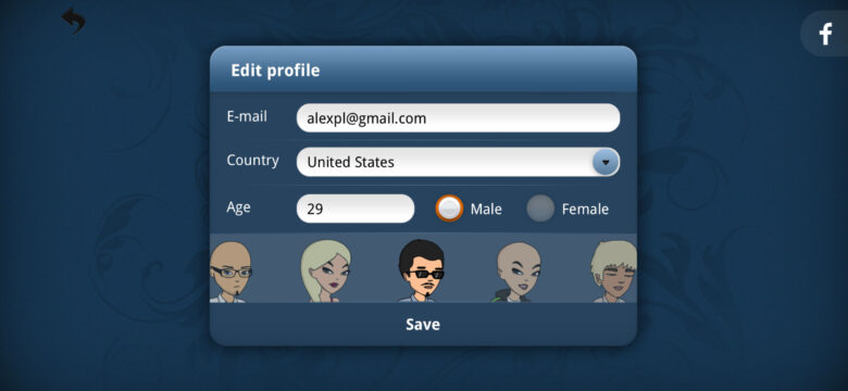 Appeak edit profile menu