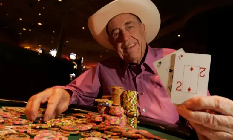 Doyle Brunson holding T-2 cards