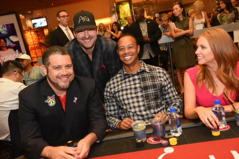 Phil Hellmuth at Tiger's Poker Night with Tiger Woods