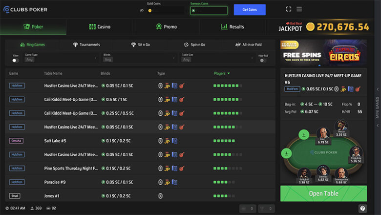 Clubs Poker ring games