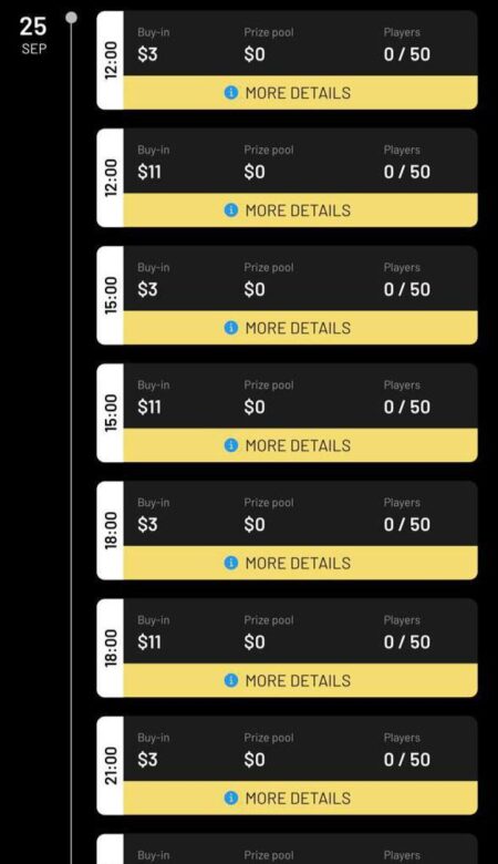 TON Poker tournament schedule