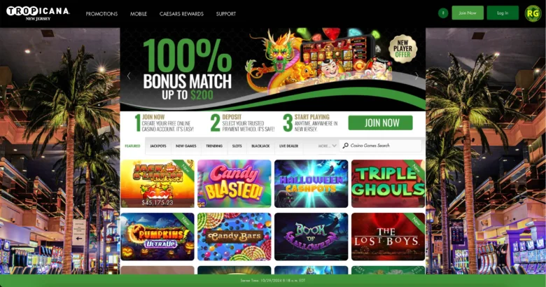 tropicana casino main page