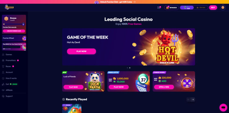 Funrize Casino official website