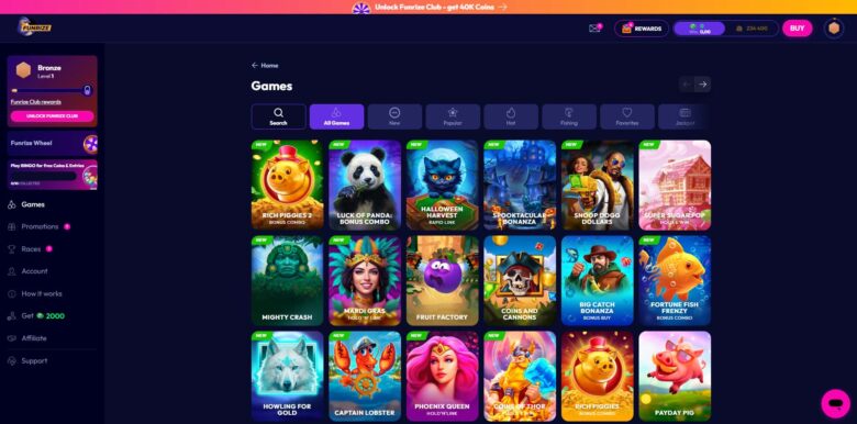 Funrize Casino games