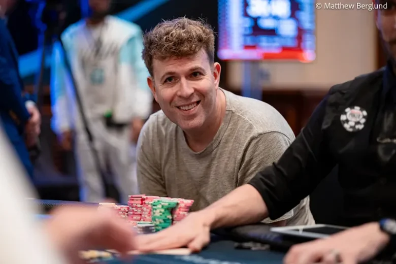 Robert “Adam Walton, engaging with fellow poker enthusiasts in Las Vegas, inspiring others with his journey from a casual player to a celebrated figure in poker.