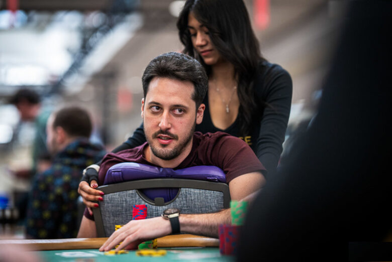 Adrian Mateos, one of the world's top professional poker players, concentrating at a high-stakes poker table.