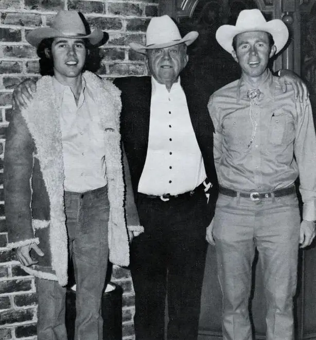 Benny Binion (center) with sons Ted (left) and Jack (right)