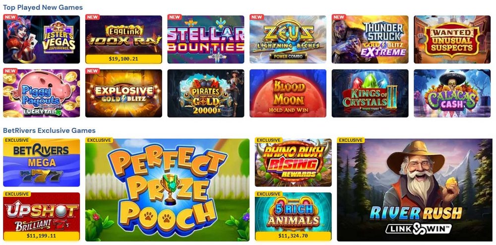 BetRivers Casino Games selection