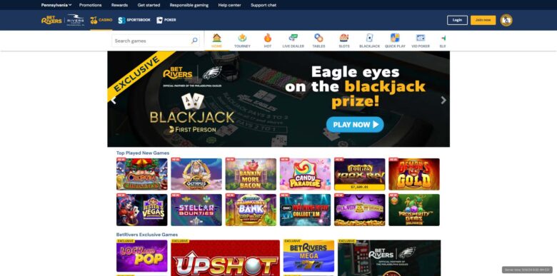 BetRivers Casino homepage