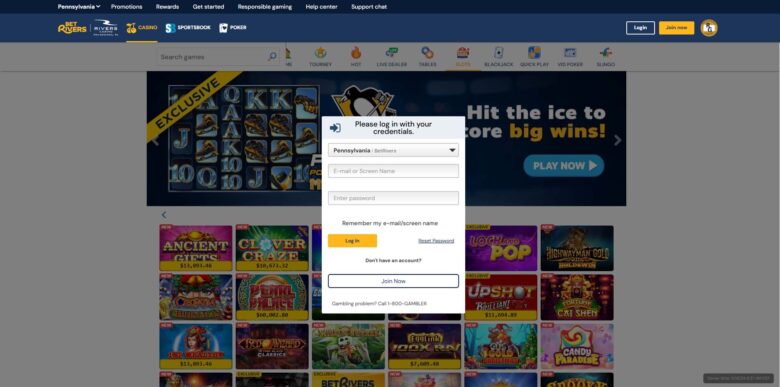 BetRivers Casino log in