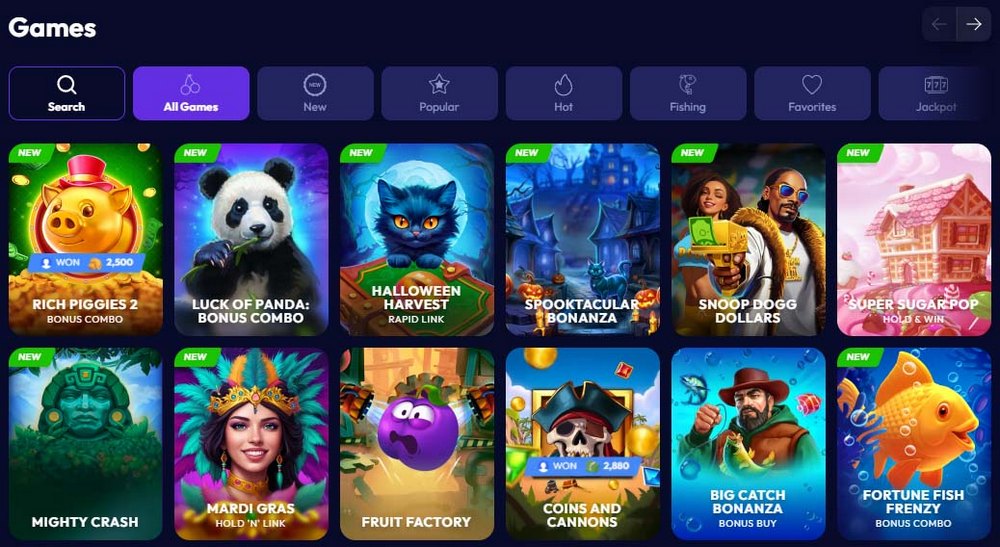 Funrize Casino list of games