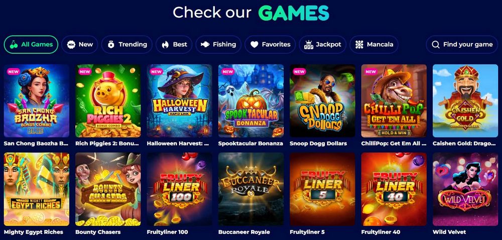 Funzcity Social Casino Games selection