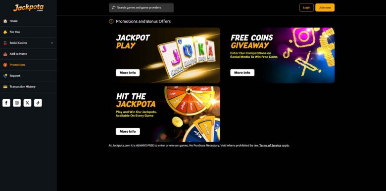 Jackpota Casino promotions