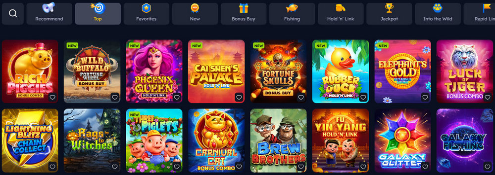 Nolimitcoins Social Casino Games selection