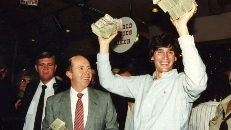 Jack Binion (left) and Phil Hellmuth after WSOP ME 1989