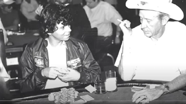 Stu Ungar (left) and Amarillo Slim Preston (right)