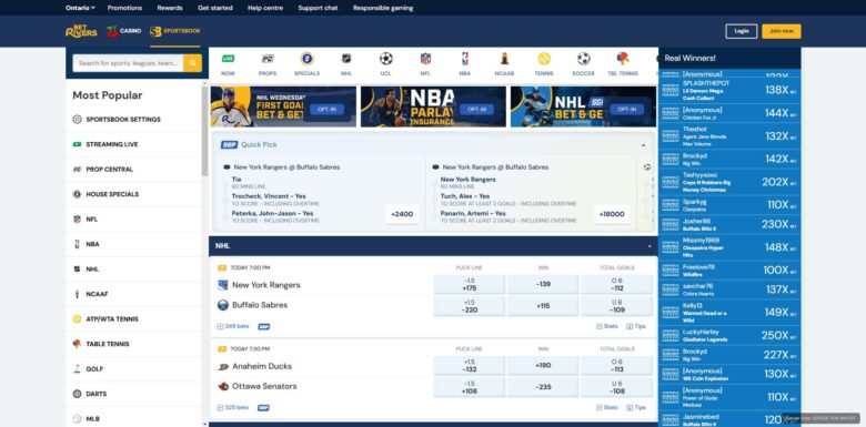 BetRivers Sportsbook main page