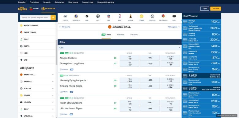 BetRivers Sportsbook basketball section