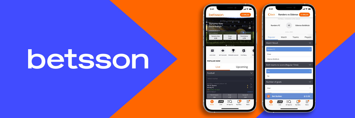 Betsson sports mobile app for iOS & Android users