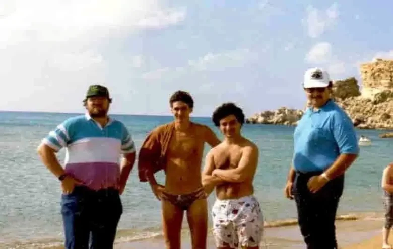 Malta, 1989. On the left is Hans ‘Tuna’ Lund, a two-time WSOP Main Event finalist. Second from the left is Phil Hellmuth, the 1989 champion. Then David and on the right side is Brad Daugherty - WSOP ME Champion 1991. Photo from x.com/phil_hellmuth