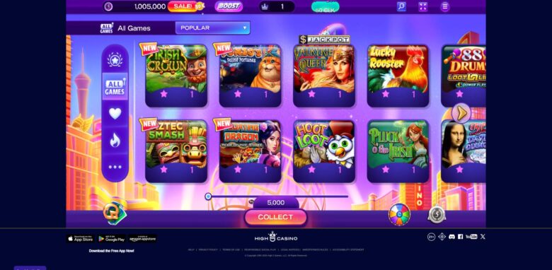 High 5 Casino All Games section