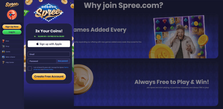 Spree Casino sign up