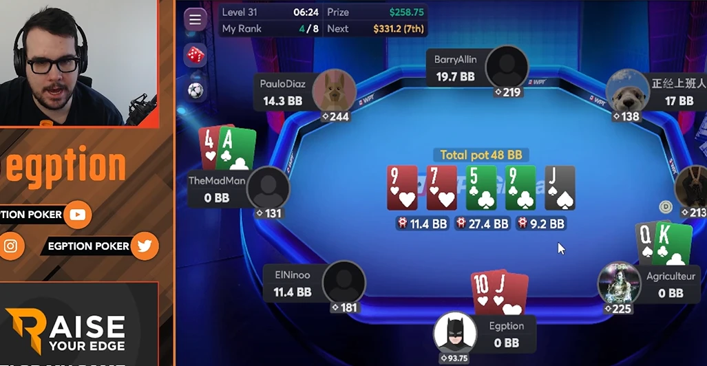 Luck of Patric Tardif while playing Bounty tournament