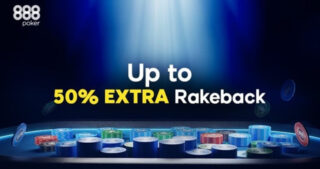 888poker. Up to 50% rakeback.