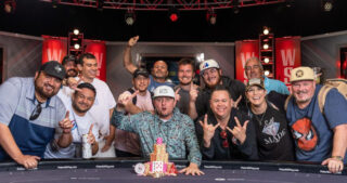 Braxton Dunaway, Winner of Event #39: $1,500 MONSTER STACK No-Limit Hold'em for $1,162,681, pictured after win with his rail