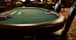 poker table at casino