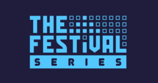 the festival logo blue